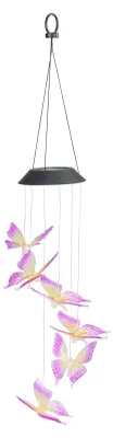 Produktbild von Hängende Solarlampe, LED-Schmetterlinge, Windspiel, 78 cm