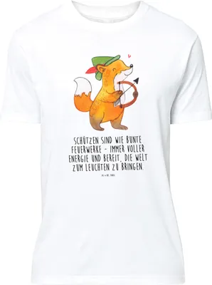 Produktbild von Mr. & Mrs. Panda S T-Shirt Schütze Astrologie - Weiß - Geschenk, Sternzeichen, Lustiges, oberteil, Geburtstagsgeschenk, Tierkreiszeichen, Geschenkidee, Tshirt