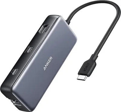 Immagine prodotto di Anker 555, USB Tipo-C, HDMI, RJ-45, USB 3.2 Gen 1 (3.1 Gen 1) Tipo-A, USB Tipo-C, MicroSD (TransFlash), SD, 10000 Mbit/s, 60 Hz, Nero