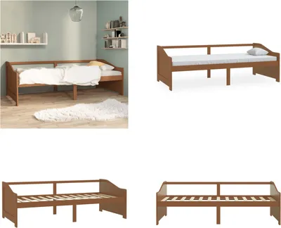 Produktbild von vidaXL Tagesbett 3 Sitzer Honigbraun Massivholz Kiefer 90x200 cm - Tagesbett - Tagesbetten - Holz-Tagesbett - Holz-Tagesbetten