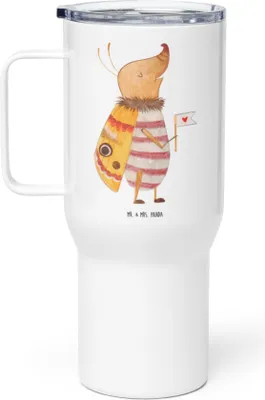 Produktbild von Mr. & Mrs. Panda thermosbecher Nachtfalter Fähnchen - Weiß - Geschenk, Niedlich, Käfer, Kaffee-to-go-Becher, Süß, Spruch Witzig, Lustig, Thermobecher, Isolierbecher