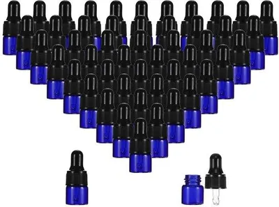 Productafbeelding van 50 Stuks 1 ml Glazen Druppelflesjes met Oogdruppelaar