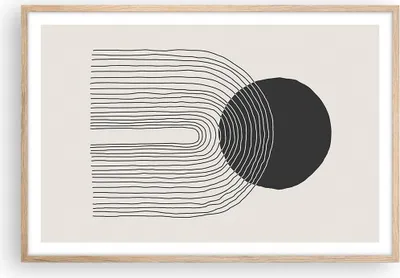 Produktbild von Gerahmtes Poster - Rahmen in heller Eiche - Boho Abstraktion Geometrie - 91,5x61 cm - Wand Bild - Wanddeko - Wandbilder - Kunstposter - Wandposter - Bilderrahmen - Bilder - Kunstdruck P2NAA91x61-4747