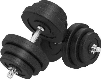 Produktbild von Kurzhantel-Set 40 kg, 2 Metallgriffe, 12 Hantelscheiben, bodenschonend, schwarz