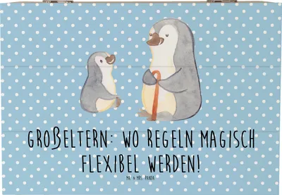 Produktbild von Mr. & Mrs. Panda Box Großeltern Magie 22 x 15 cm - Blau Pastell - Geschenk, handgemacht, Familienmitglieder, herzerwärmende Sprüche, Enkelkinder, fotobox, Geschenkbox