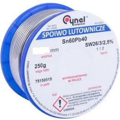 A spool of solder wire on a white background.