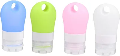 Produktbild von 4-teiliges Silikon-Reiseflaschen-Set, wiederverwendbare Flaschen für Shampoo, Duschgel und Handseife