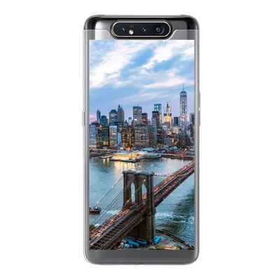 Produktbild von MuchoWow® Handyhülle Schutzhülle Hülle für Samsung Galaxy A80 New York - Brooklyn Bridge - Boot Silikon Softcase Handy Hülle - Schutzdeckel