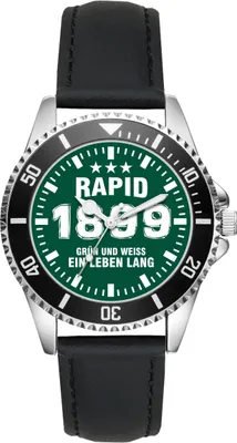 Produktbild von KIESENBERG Herrenuhr Armbanduhr Rapid Geschenk Fan Artikel Zubehör Fanartikel Analog Quartz Uhr L-6081