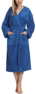 Image de Ladeheid Peignoir de bain femme en éponge 100% coton LA40-193 (Bleuet-28 (Gramatur 400), S)