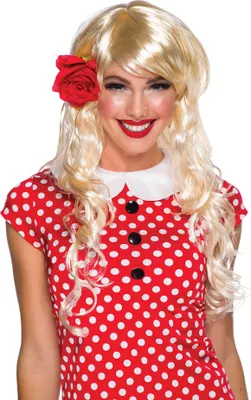Produktbild von Bristol Novelty Damen Langhaarperücke mit Locken und Pony BN1862 (Einheitsgröße) (Blond)