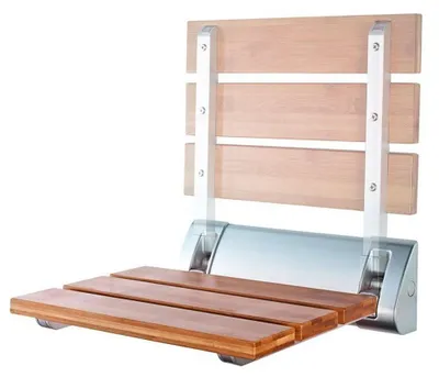 Produktbild von Aqualine | Duschsitz - Klappbar - 32x32 Cm - Bambus - Tragkraft 160 Kg