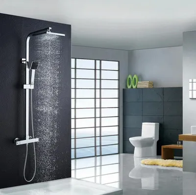 Produktbild von AURALUM Duschsäule mit Thermostat 2 Wasserauslass Funktion Verstellbare Höhe