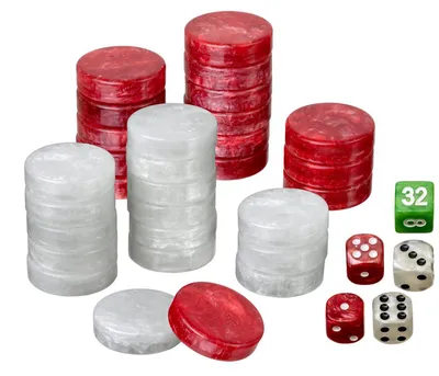Produktbild von Philos Backgammon-Spielsatz, groß, 34 mm, rot/weiß