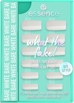 Obrázok produktu pre Umelé nechty, "Press On", biele, jednofarebné, 24 kusov, balenie
