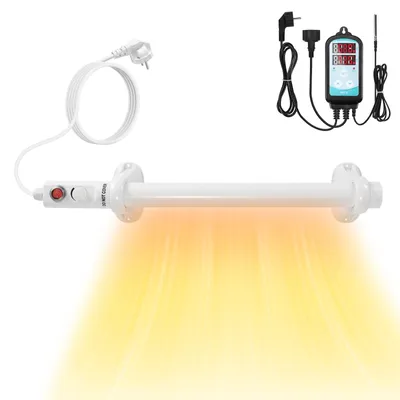 Productafbeelding van Eikuavons kassenverwarming 135W, buisverwarming 1000 mm met thermostaat 0–90 °C, wit