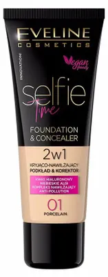 Obrázek produktu pro Eveline Selfie Time 2in1 Foundation & Concealer dlouhotrvající make-up 2v1 04 Natural 30 ml