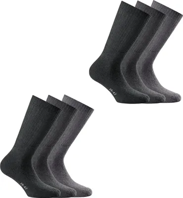Produktbild von Rohner Basic Uni Sport Socken, 6er Pack - Basic Sport, einfarbig Hellgrau/Grau/Dunkelgrau 43-46
