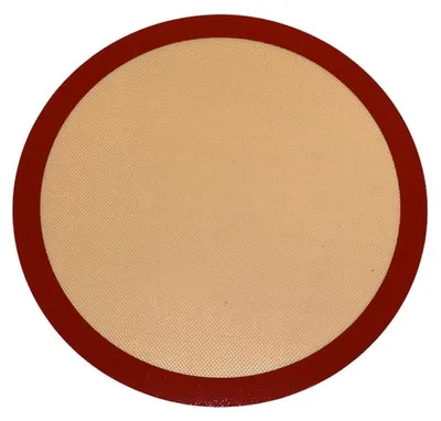Produktbild von Runde Silikon-Backmatte, 25 cm, Antihaftbeschichtung, hitzebeständig, für Backofen, Mikrowelle und Heißluftfritteuse, wiederverwendbare Backmatte für Kekse, Pizza und Gemüse.