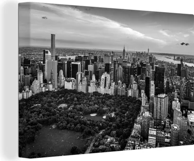 Produktbild von MuchoWow® - Leinwandbilder - New York - Central Park - USA - Schwarz - Weiß, Wandbild, Wanddeko Bilder Wohnzimmer, 120x80 cm
