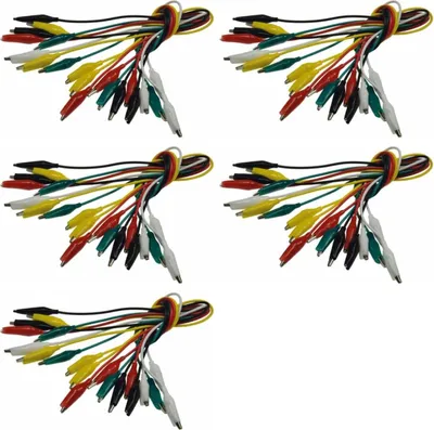 Produktbild von 50 Prüfkabel Krokodilklemmen Verbinder Set 50 Kabel 5 Farben