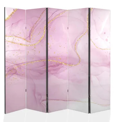 Produktbild von framed concept - Paravent Raumteiler Holz 225x172 cm, 5-teilig beidseitig, Sichtschutzwand