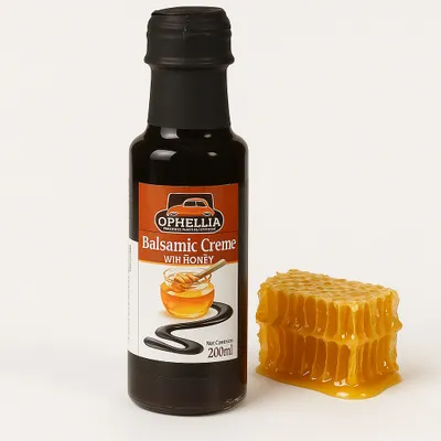 Produktbild von Ophellia Balsamico-Creme mit Honig 200 ml – Griechische Spezialität für Salate und Desserts
