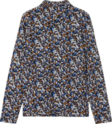 Produktbild von NAME IT Dünnes Langarm Shirt High Neck Jersey Oberteil Blumen Print NKFOLIBER Größe: 134-140