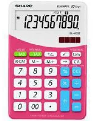 Obrázek produktu pro Sharp EL-M332, Desktop, Finanční kalkulačka, 10 číslice/číslic, 1 řádky, Baterie / Solár, Růžová