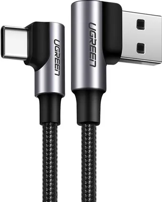 Produktbild von Ugreen kątowy kabel przewód USB - USB Typ C Quick Charge 3.0 QC3.0 3 A 1 m szary (US176 20856)