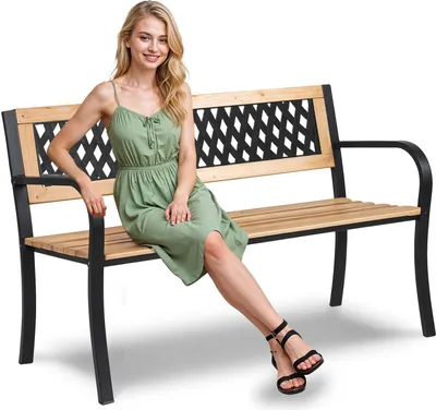 Produktbild von Gartenbank mit Rückenlehne 125 x 77 x 49 cm Elion Sofa