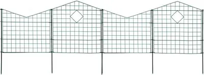 Produktbild von Teichzaun Set Zaunset Zaun 10 Elemente Steckzaun Gartenzaun Spitzbögen Grün