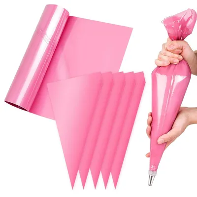 Produktbild von Spritzbeutel Einweg Groß 50 Stück 53cm Rosa Rutschfest