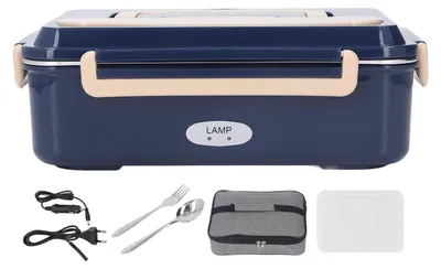 Immagine prodotto di Pranzo elettrico in acciaio inox 304 anidro freschezza duratura con maniglia portatile 2 griglie spina UE 220 V riscaldato