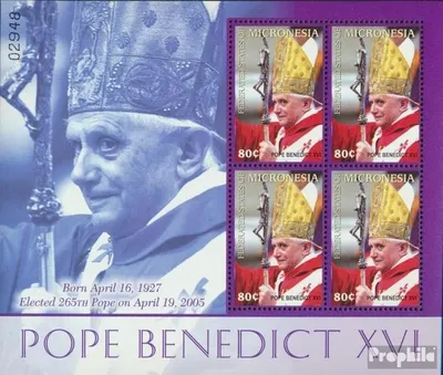 Produktbild von Briefmarken Mikronesien 2005 Mi 1702 Kleinbogen (kompl.Ausg.) postfrisch Wahl von Papst Benedikt XVI.