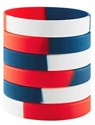 Produktbild von Famanu Silikonarmbänder Set mit 6 Stück - Wasserfest und Vielseitig - Verschiedene Farben