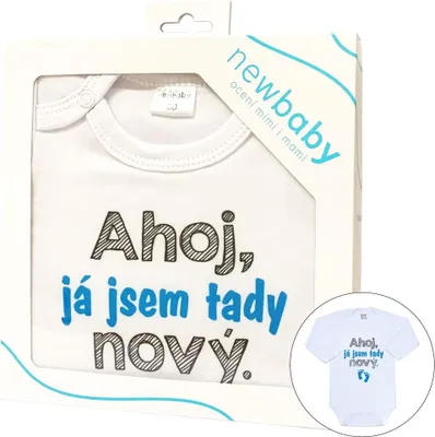 Image de Body imprimé New Baby Hello, I'm new here - paquet cadeau, taille 50
