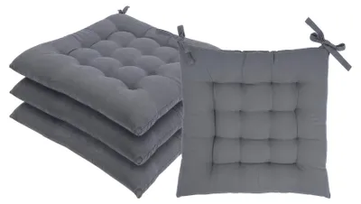 Produktbild von Harbour Housewares Quadratische Sitzkissen – 40 x 40 cm – Grau – 4er-Pack