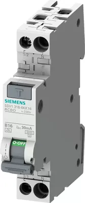 Immagine prodotto di RCBO 1P+N 6 kA - Interruttore differenziale 5SV1316-6LK13