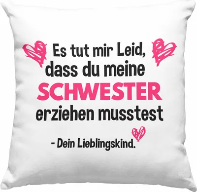 Produktbild von Trendation - Lieblingskind Muttertag Deko-Kissen mit Füllung 40x40 Geschenk Kinder Sohn Tochter Mama Deko-Kissen mit Füllung 40x40 mit Spruch (Grau)