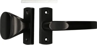 Immagine prodotto di KOTARBAU® Set maniglia 125 mm + pomolo 65 mm nero con piastra corta per cilindri profilati per cancelli e cancelliere