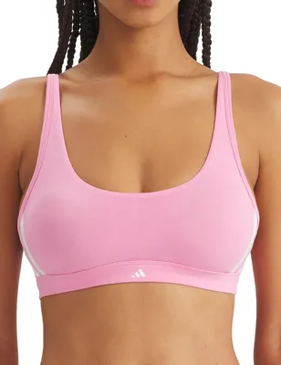 Productafbeelding van adidas dames sport-BH Scoop Bralette - Actieve essentials katoen, 3 strepen