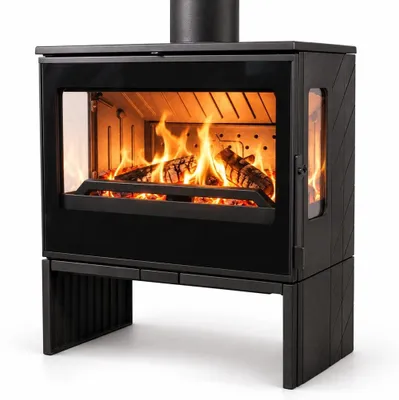 Produktbild von 3Scheiben-Gusskaminofen Plamen ECO 50, ext. Zuluft- 12kW