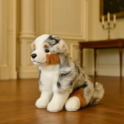 Produktbild von Australischer Schäferhund Plüschtier Kuscheltier Hund Stofftier Kinder Geschenk Heimdekoration