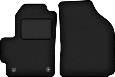 Produktbild von Velours-Fußmatten Vorne passend für Chevrolet Matiz (Schrägheck, Bj. 2004-2009) –  schwarz, passgenau, mit Befestigungen set 2 Stk. - STANDARD