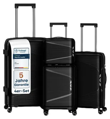 Produktbild von Reisekoffer Koffersatz Trolley - Hartschalenkoffer - 4-teilig - Schwarz