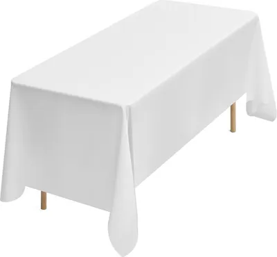 Produktbild von Weiße Tischdecken für rechteckige Tische, 6er-Pack, 70 x 120 Zoll, wiederverwendbare und maschinenwaschbare Tischdecken, knitterfreie Tischdecken aus Polyestergewebe für Hochzeiten, Partys und Bankette