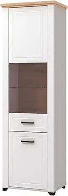 Immagine prodotto di Dmora Vetrina Piscinas 61x41x195h cm Bianco, 4 Ripiani Apertura Battente