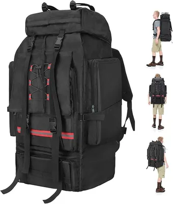 Produktbild von PolkaHome® 130L Wanderrucksack Camping wasserdicht mit Innenrahmen, großer taktischer Rucksack für Herren und Damen, verstellbare