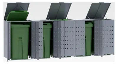 Produktbild von Mülltonnenbox für 5 Tonnen in Grau